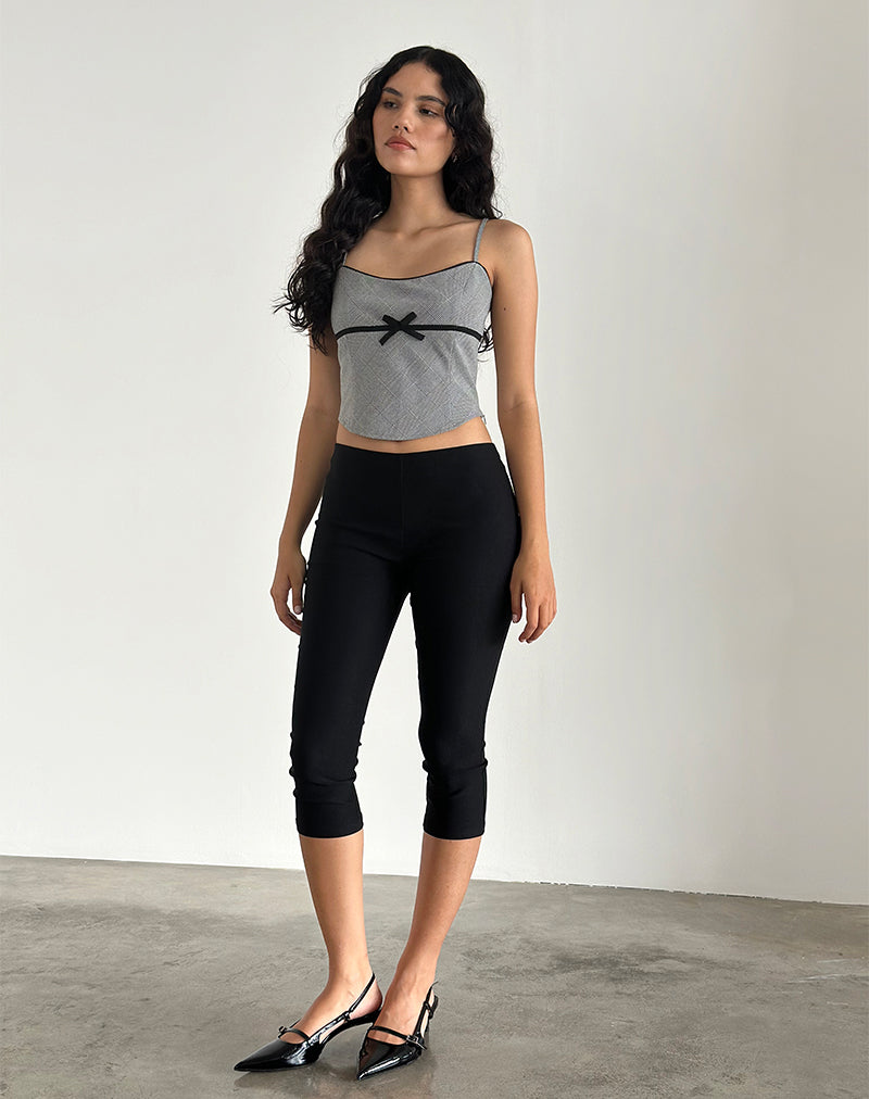 Canika Corset Top in Black and White Multi Check-Nico Sky