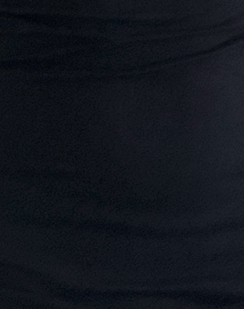 Cantana Maxi Dress in Black with Red Rosette-Nico Sky