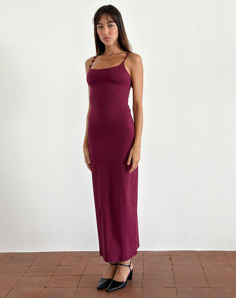 Cantana Maxi Dress in Burgundy-Nico Sky