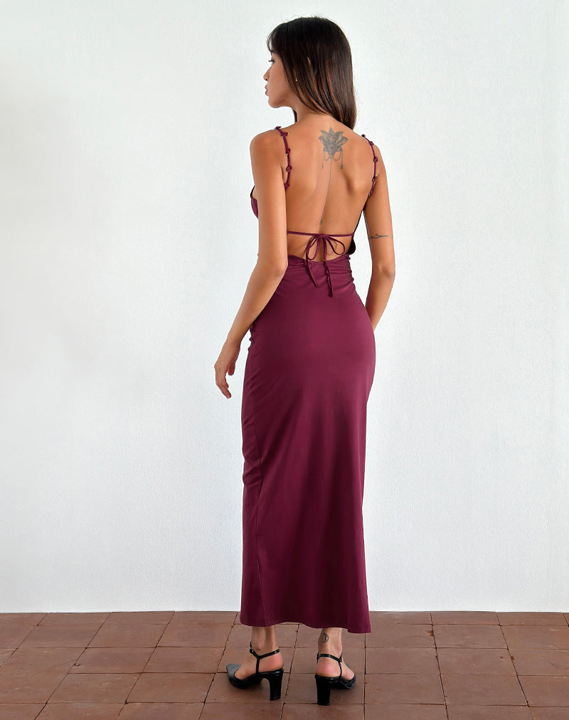Cantana Maxi Dress in Burgundy-Nico Sky