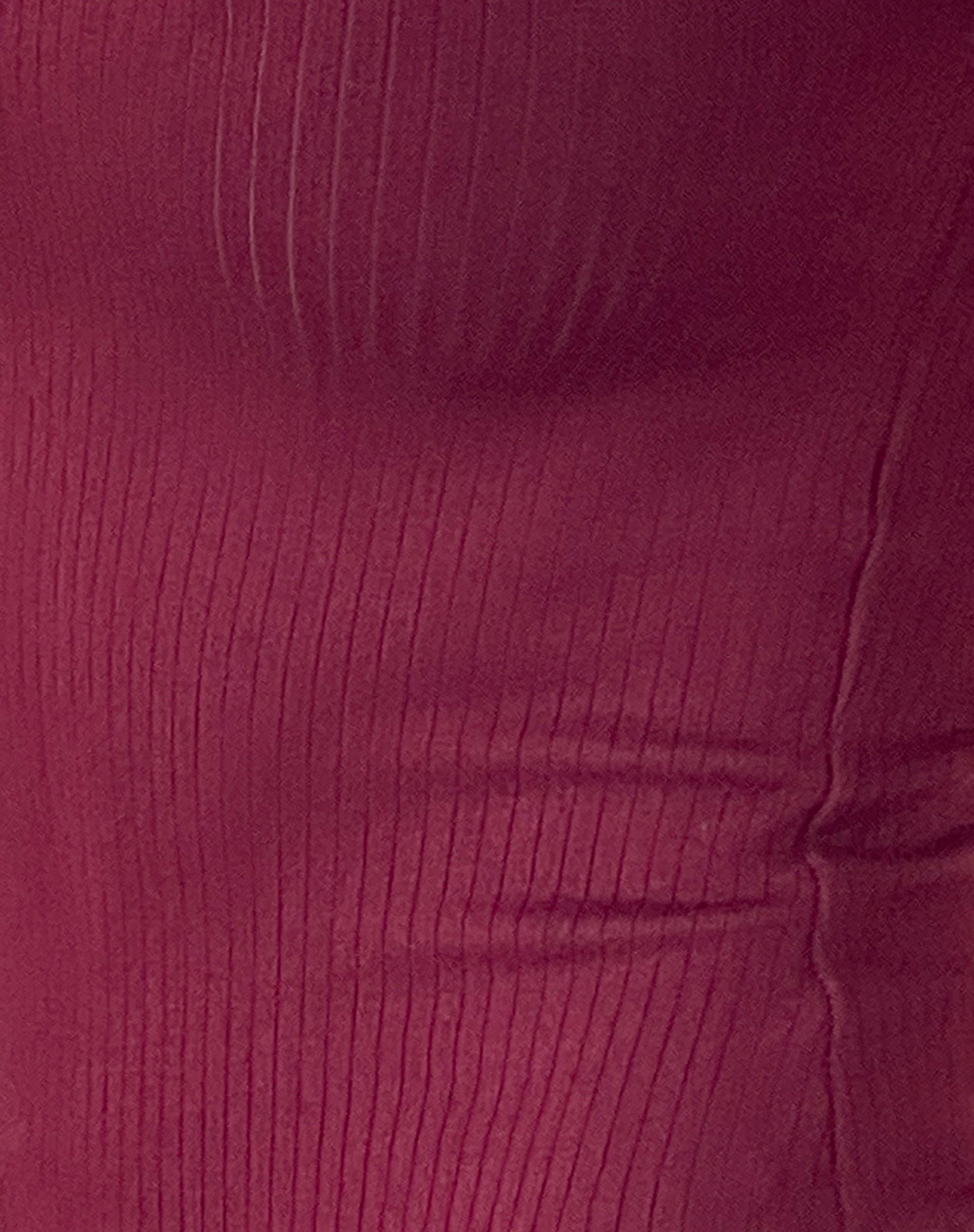 Cantha Maxi Dress in Rib Burgundy-Nico Sky