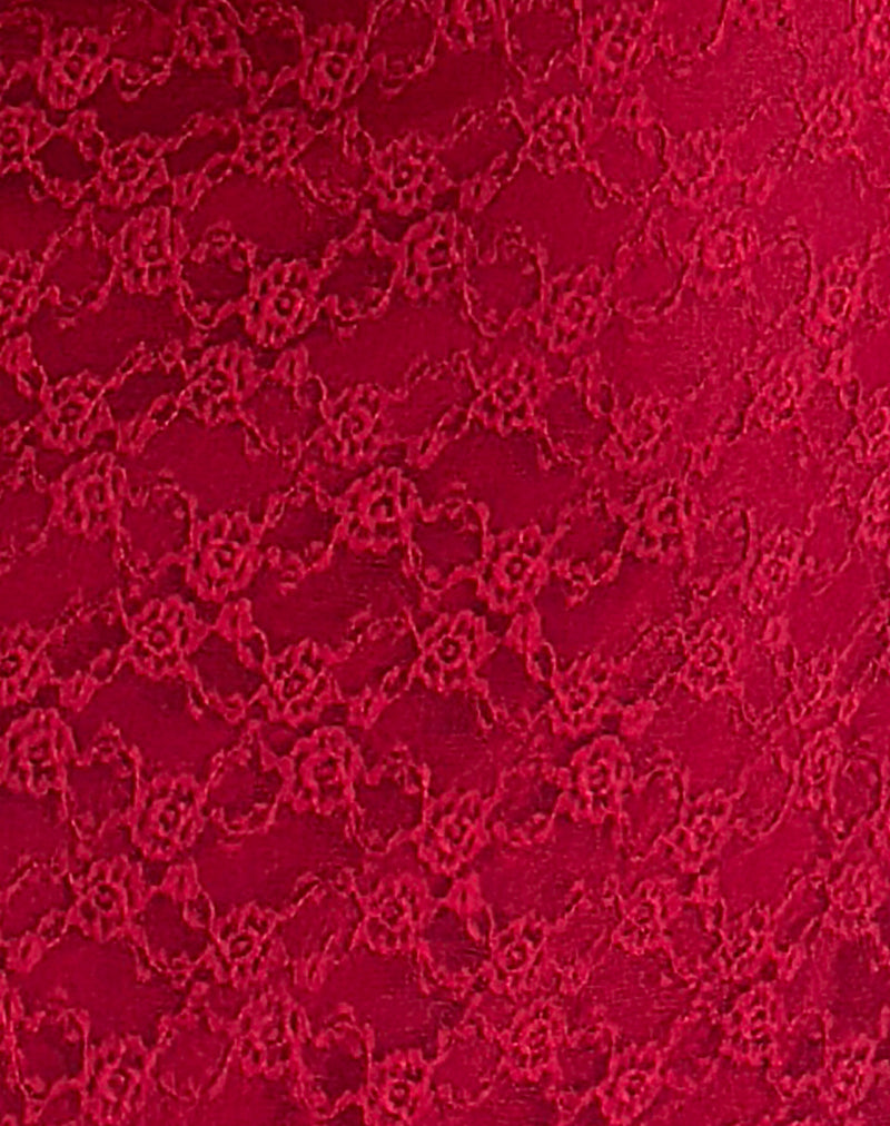 Cantha Maxi Dress in Mari Lace Red-Nico Sky