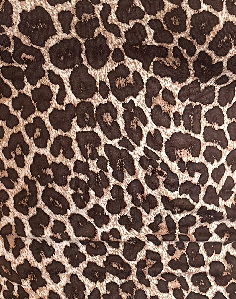 Kichi Micro Shorts in Rar Leopard Sandstorm with Red Trim-Nico Sky