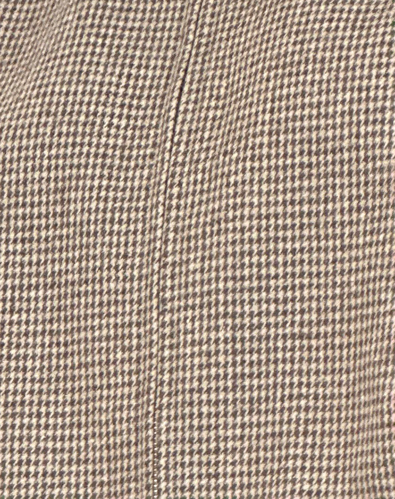 Carlo Cropped Jacket in Check Brown-Nico Sky