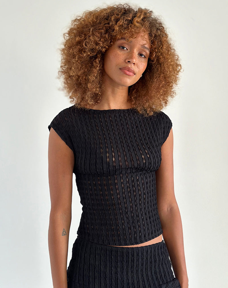 Nova Top in Crinkle Jet Black-Nico Sky
