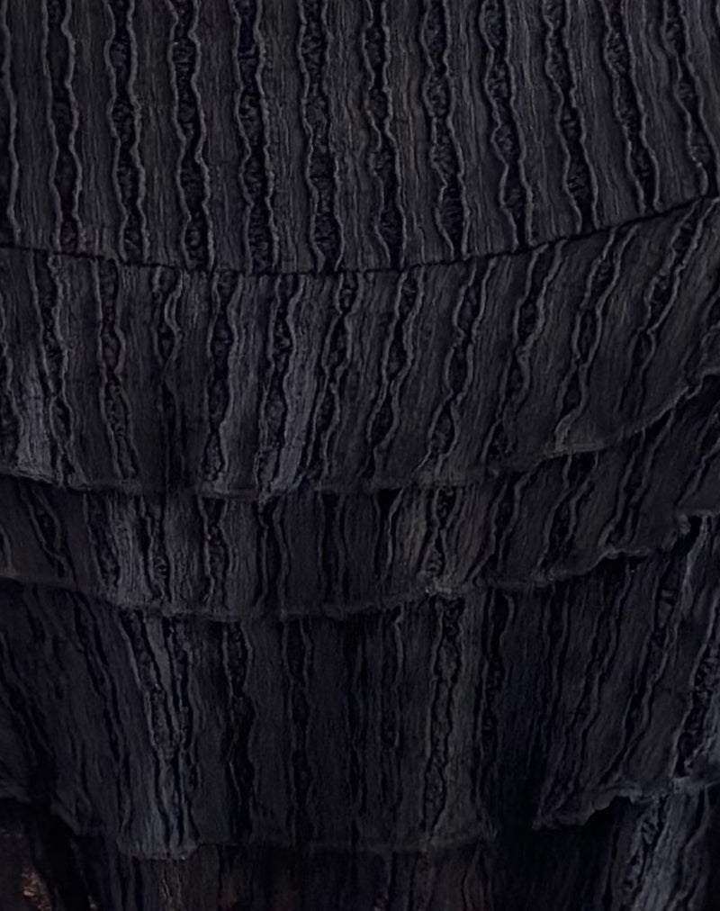 Carlota Mini Skirt In Crinkle Jet Black-Nico Sky