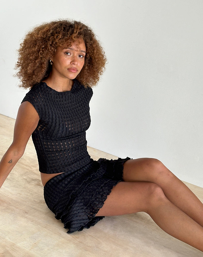 Nova Top in Crinkle Jet Black-Nico Sky