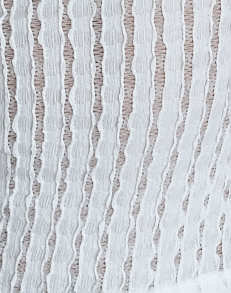 Nova Top in Crinkle White-Nico Sky