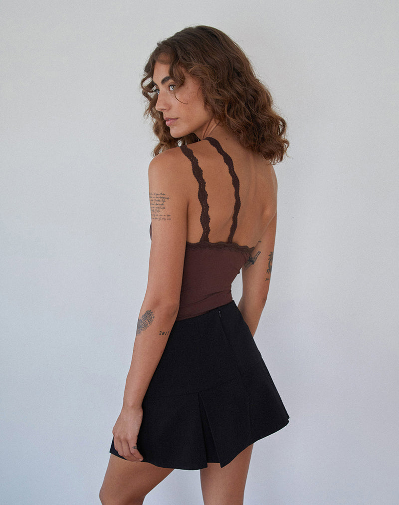 Carolina One Shoulder Top in Mocca-Nico Sky