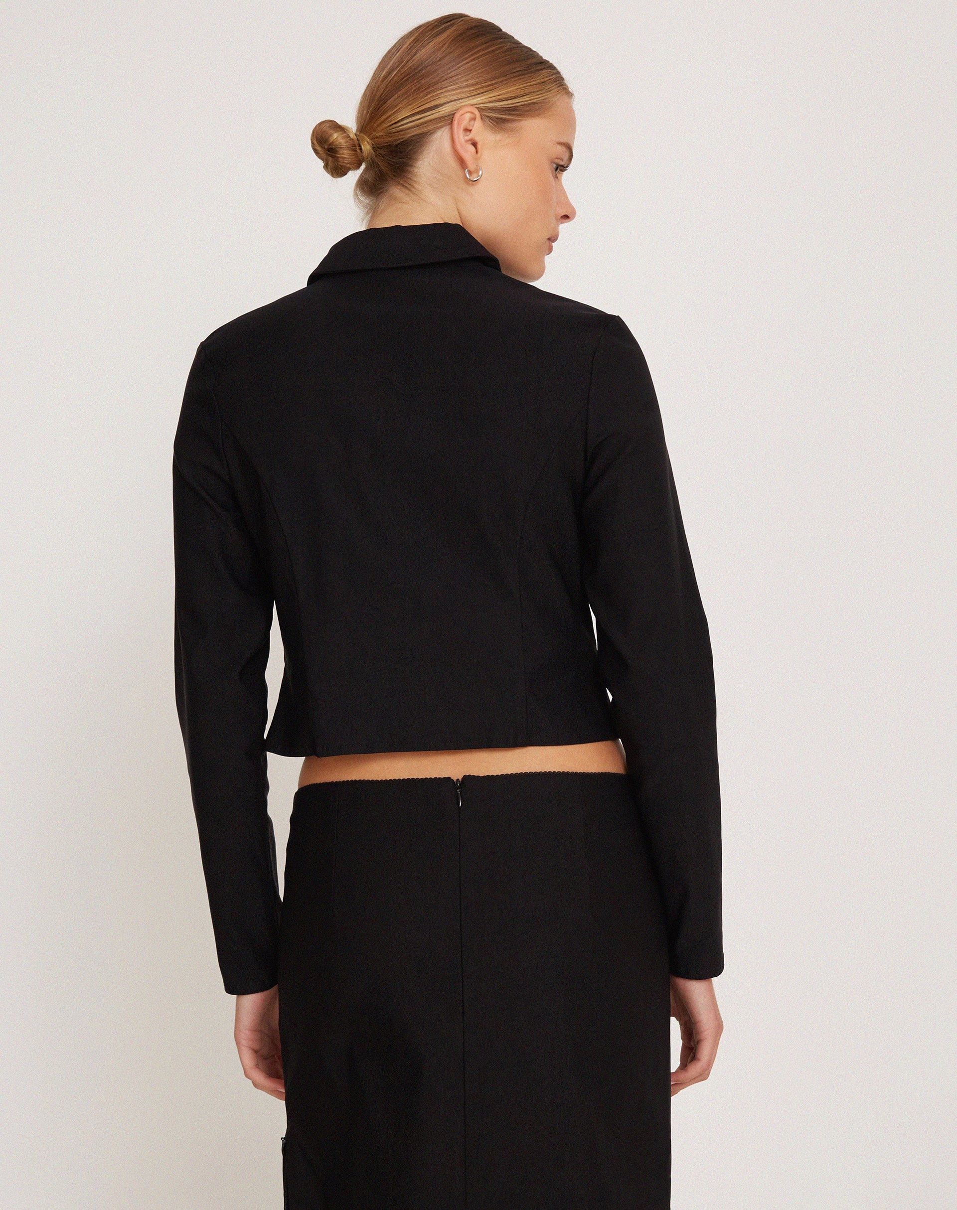 Carson Cropped Jacket in Black-Nico Sky