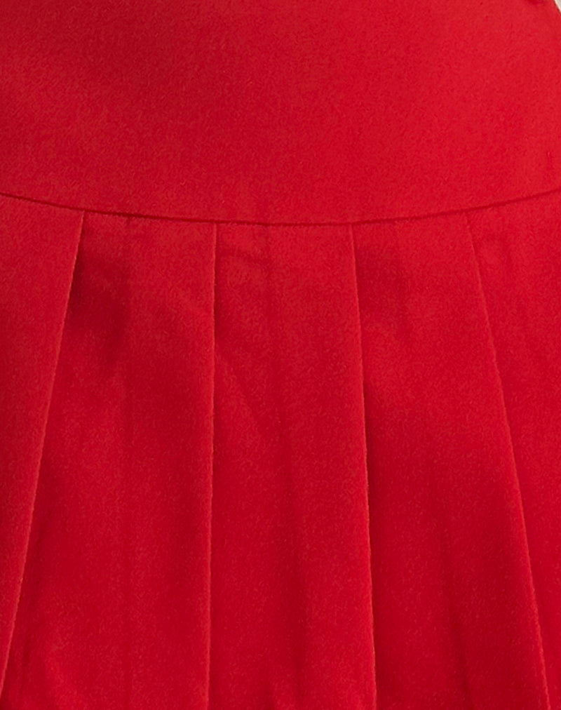 Casini Mini Skirt in Soft Tailoring Red-Nico Sky