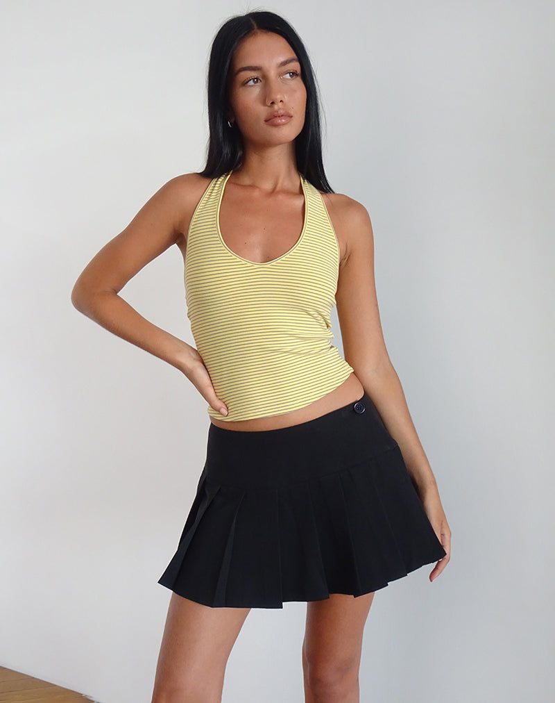 Casini Mini Skirt in Soft Tailoring Black-Nico Sky