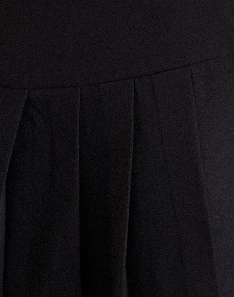 Casini Mini Skirt in Soft Tailoring Black-Nico Sky