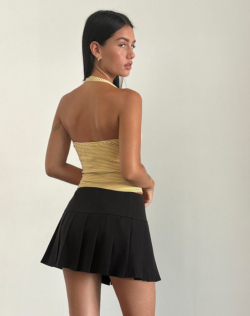 Casini Mini Skirt in Soft Tailoring Black-Nico Sky