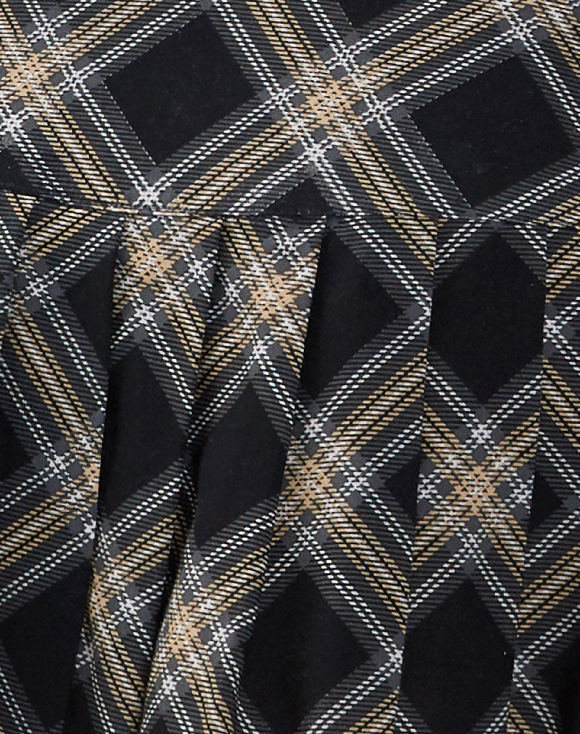 Casini Pleated Micro Skirt in Black and Grey Check-Nico Sky