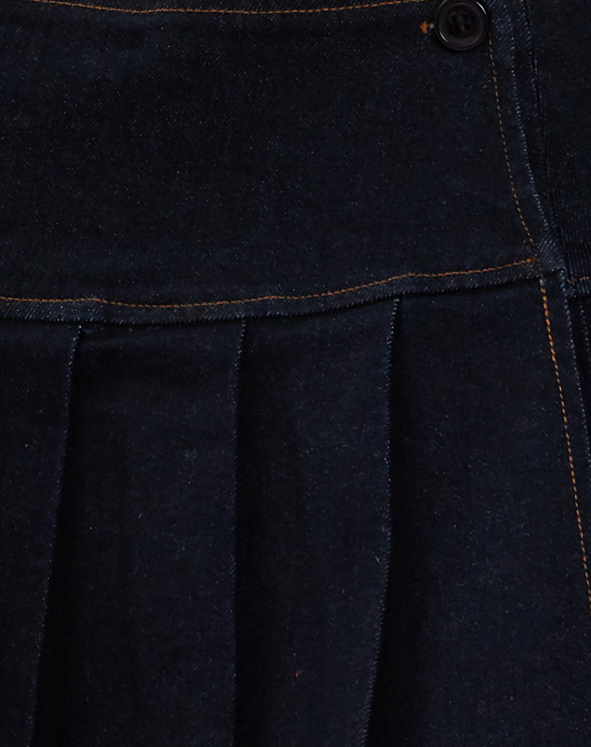 Casini Pleated Micro Skirt in Blue Wash Denim-Nico Sky