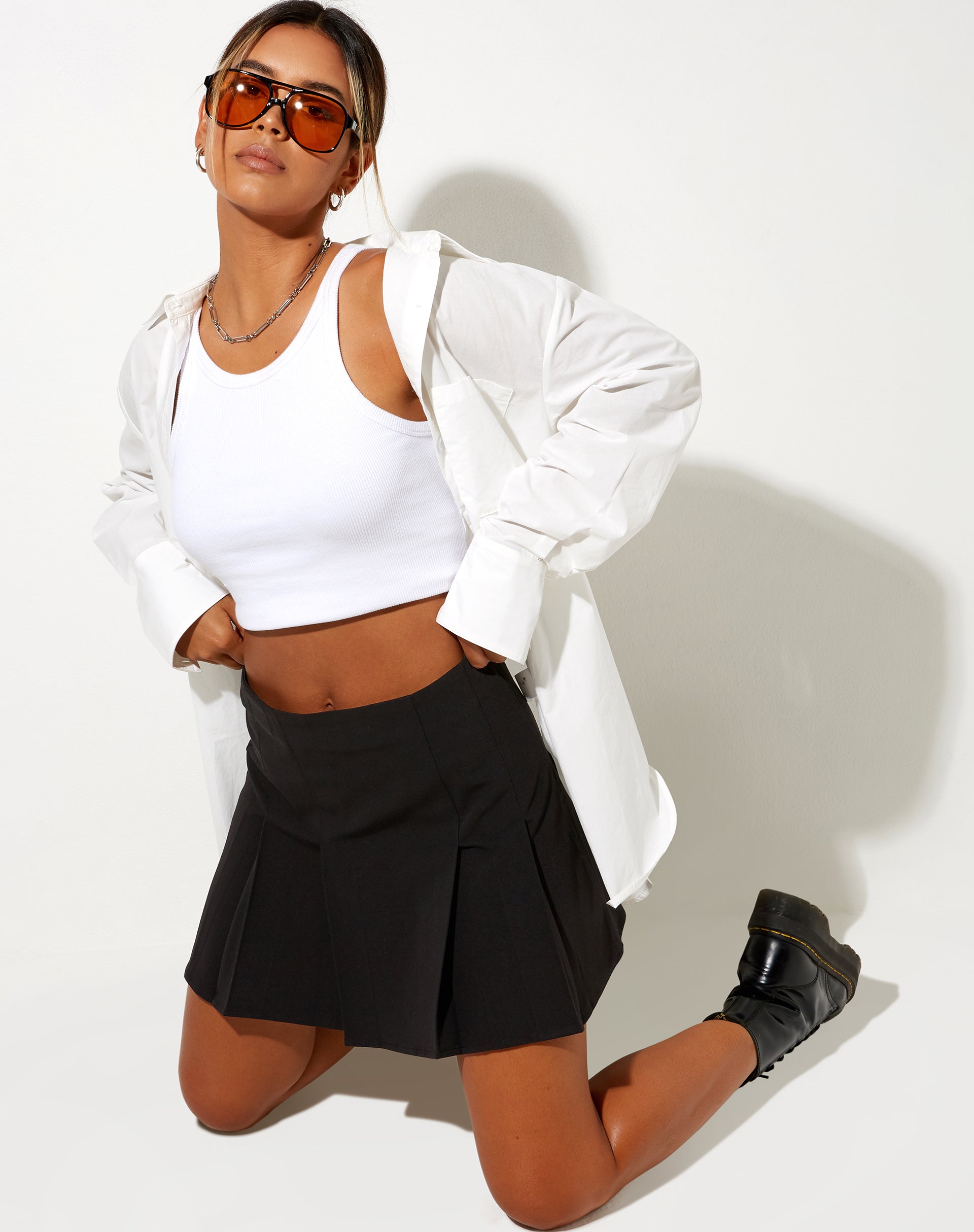 Cassia Mini Skirt in Black-Nico Sky