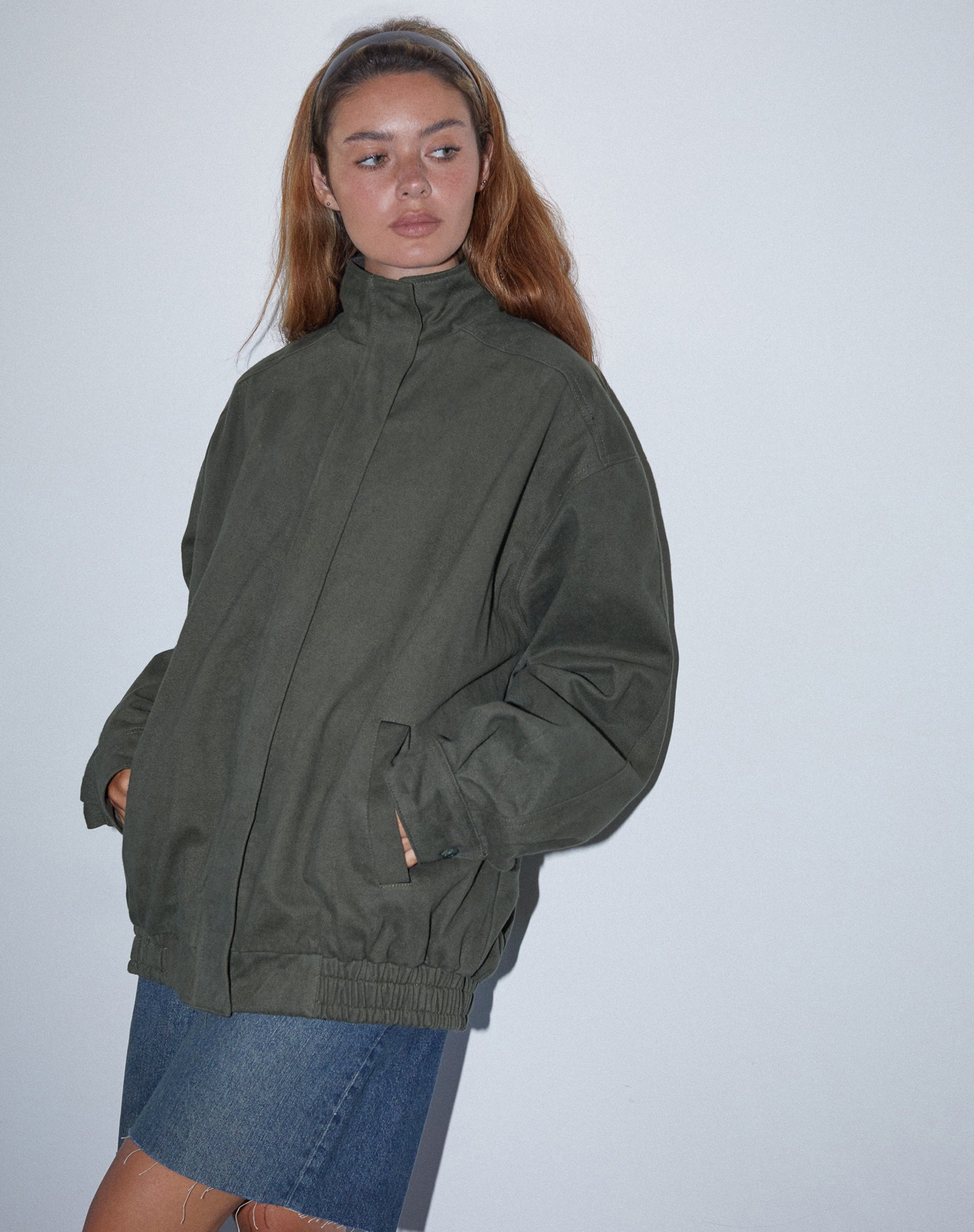 Cavine Bomber Jacket in Burnt Olive-Nico Sky
