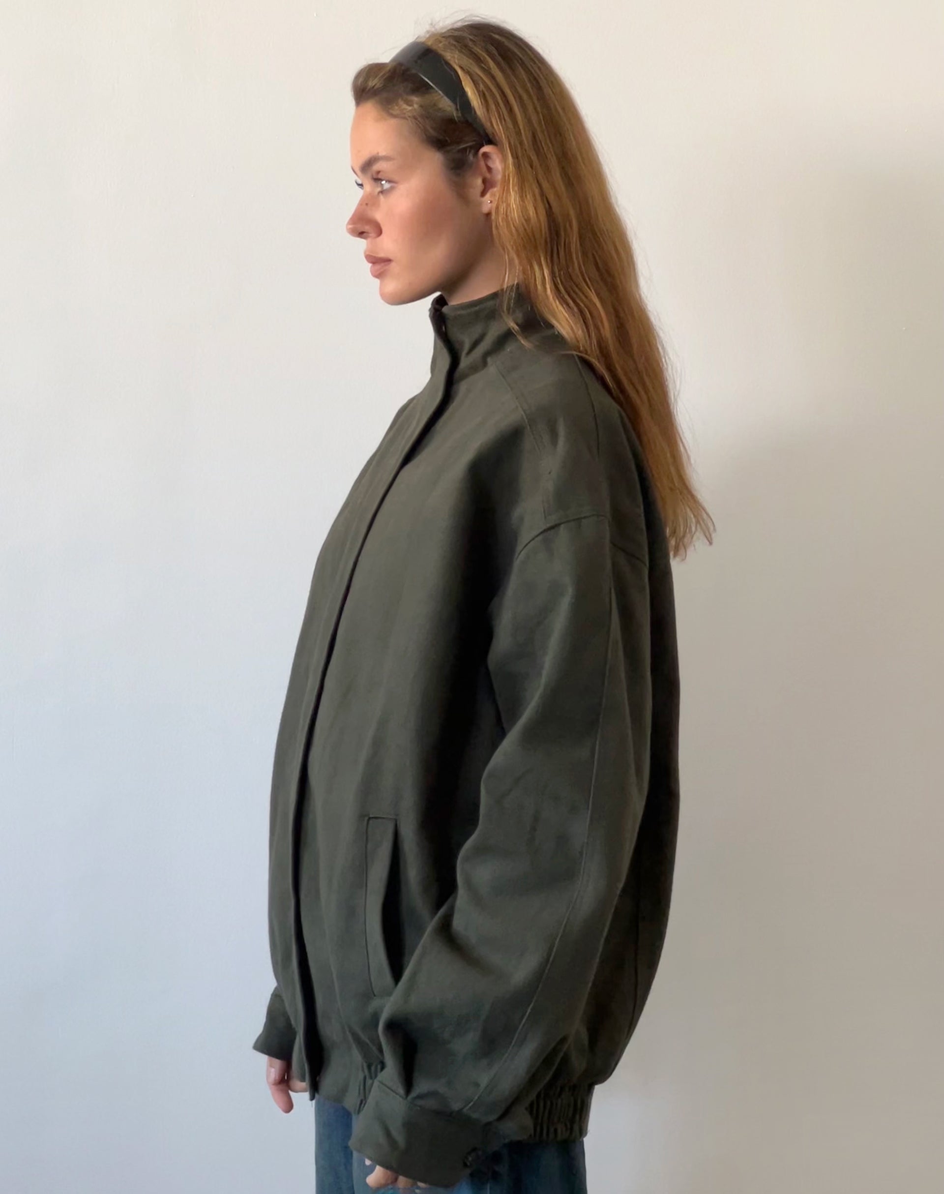 Cavine Bomber Jacket in Burnt Olive-Nico Sky