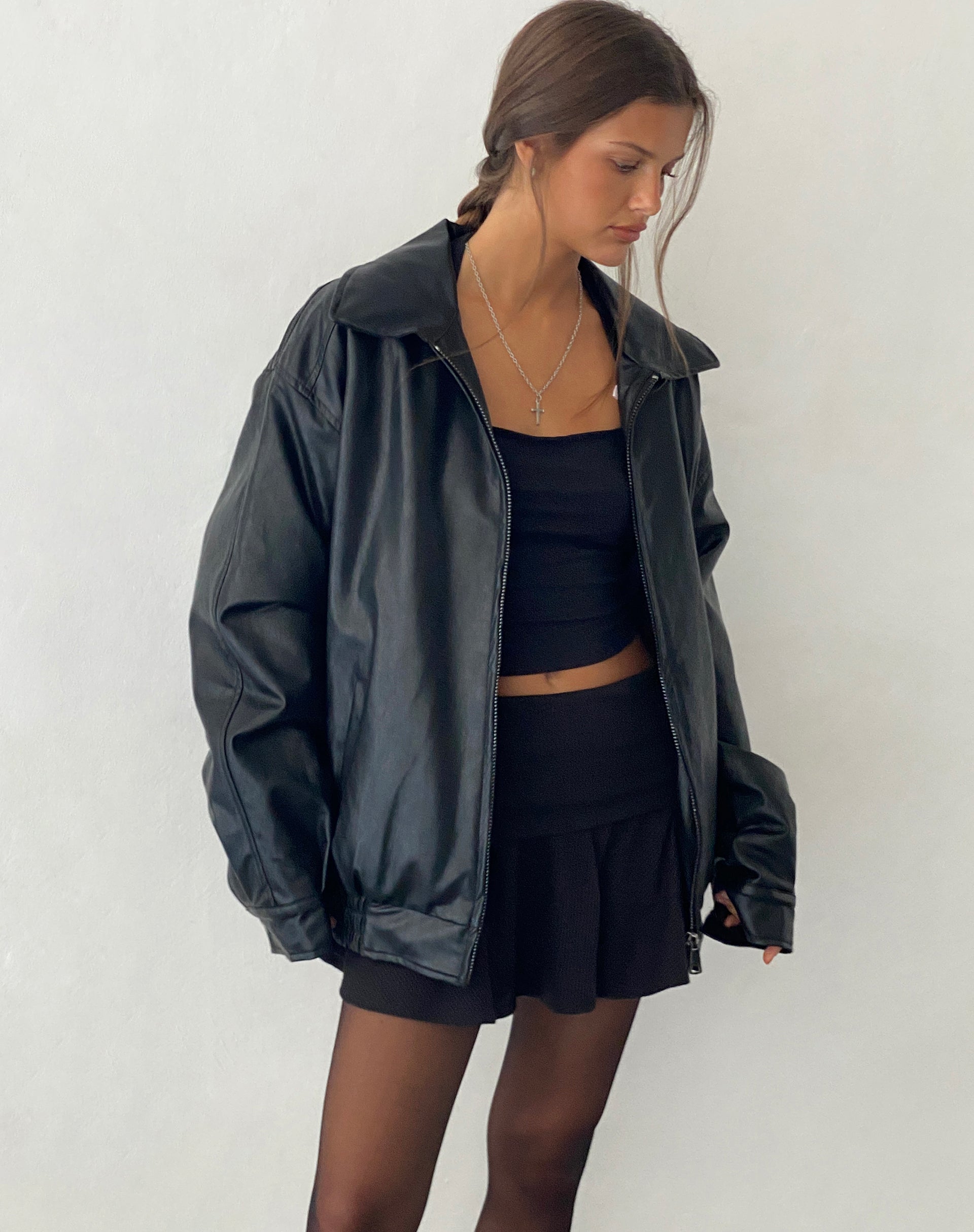 Cavita Jacket in Pu Black-Nico Sky