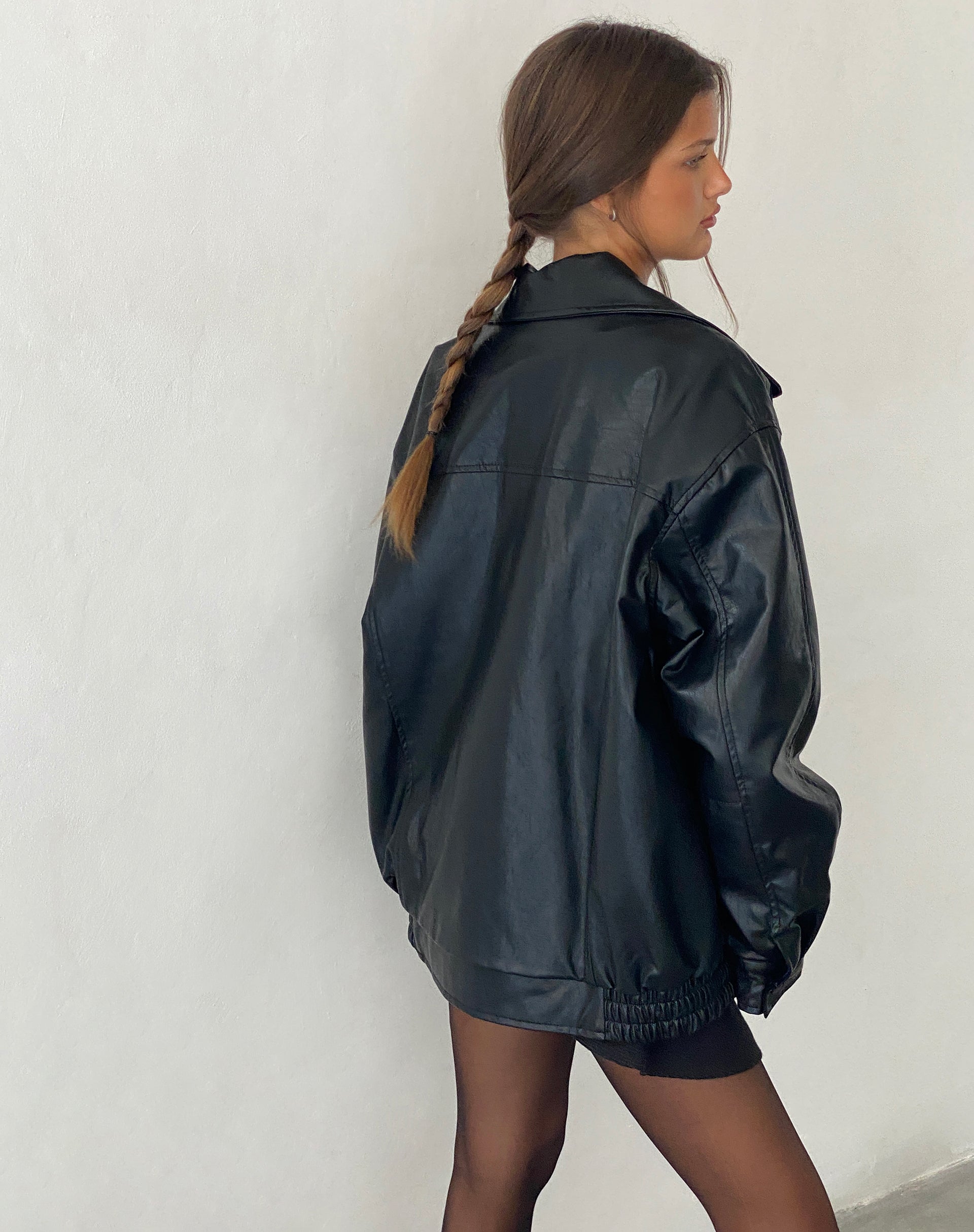 Cavita Jacket in Pu Black-Nico Sky