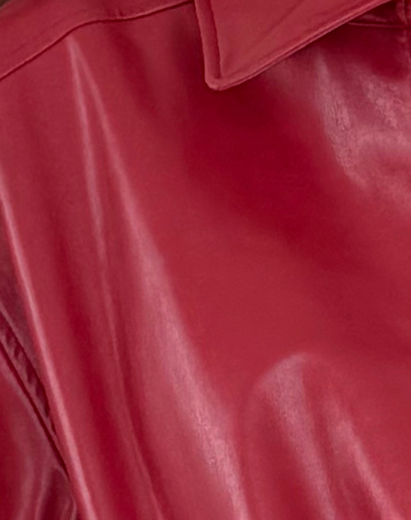 Cavita PU Jacket in Blood Red-Nico Sky