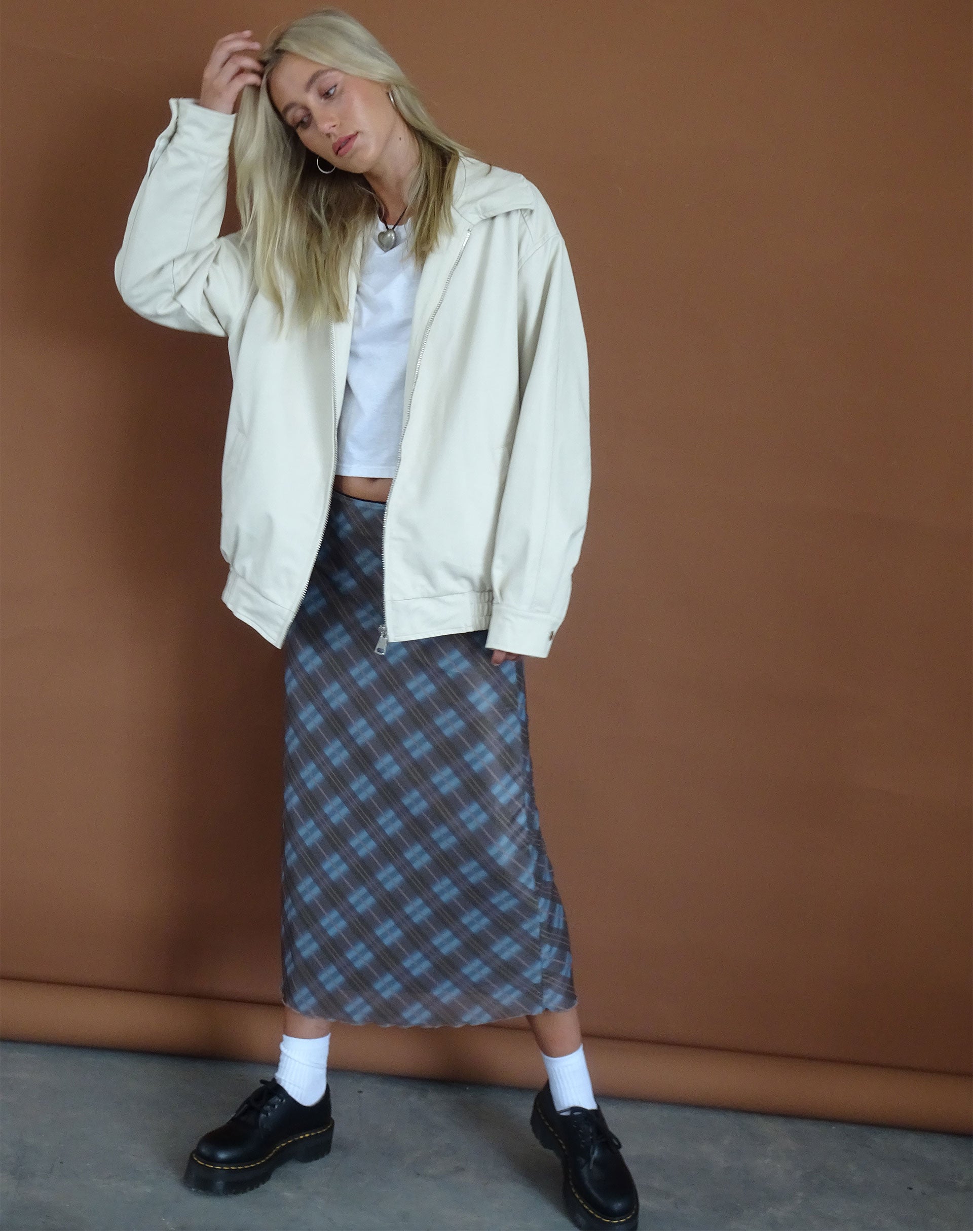 Cavita Jacket in PU Cream-Nico Sky