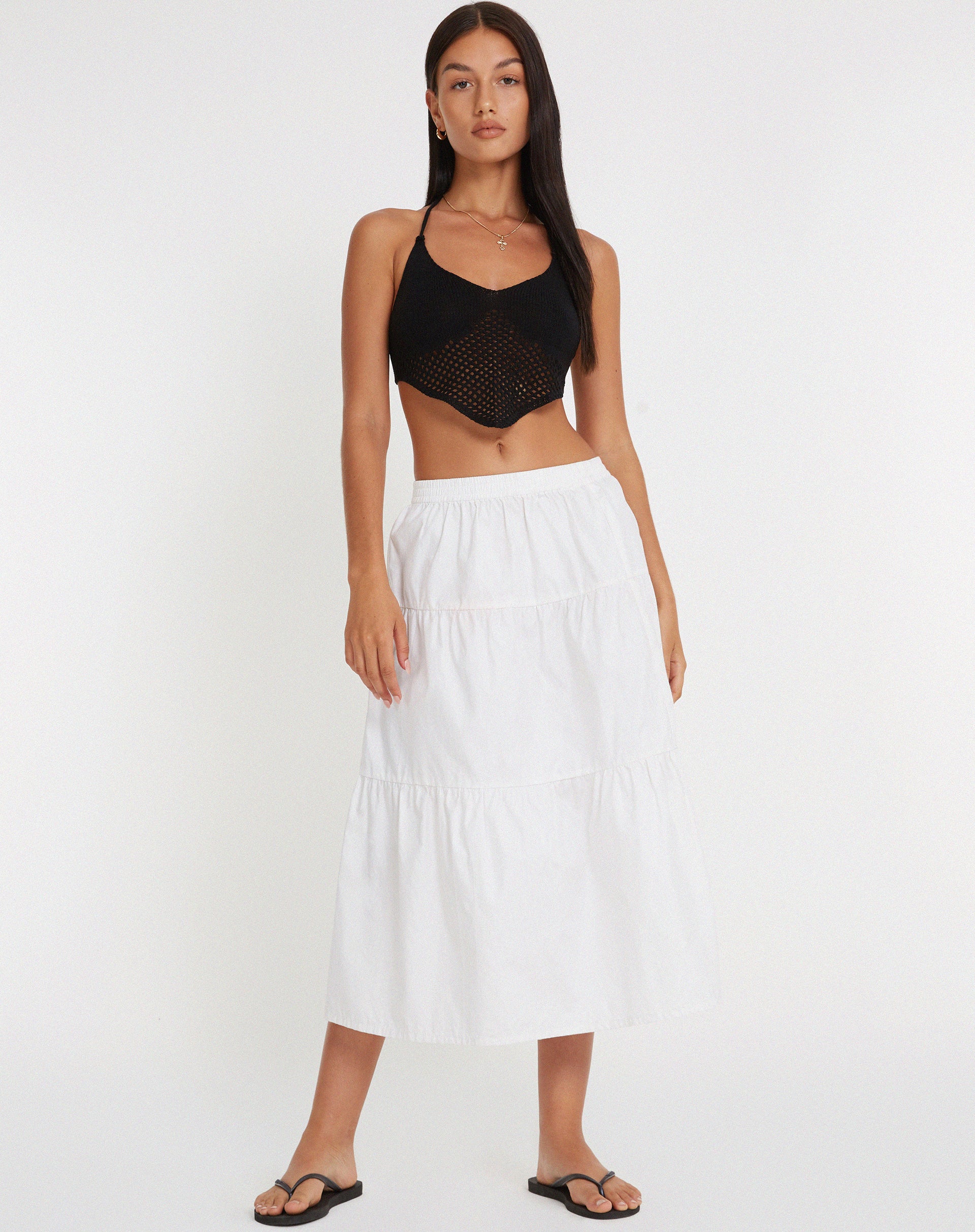 Cenova Crop Top in Black-Nico Sky