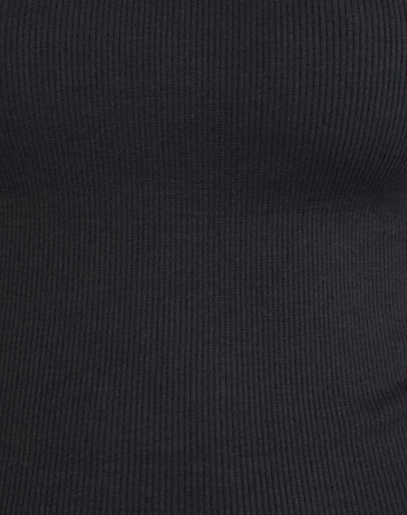 Chacha Top in Black Rib Lace-Nico Sky