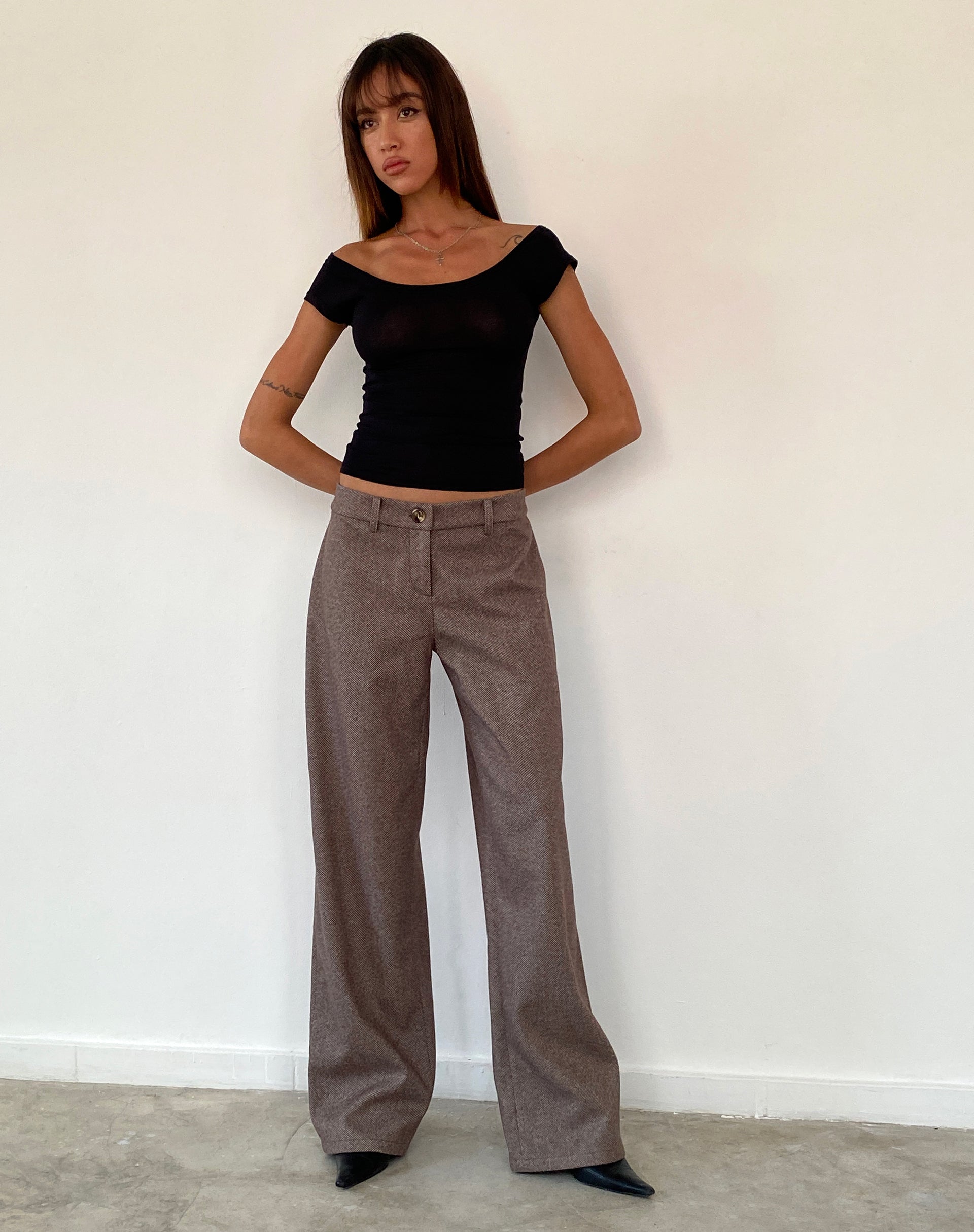 Charya Off The Shoulder Top in Black-Nico Sky