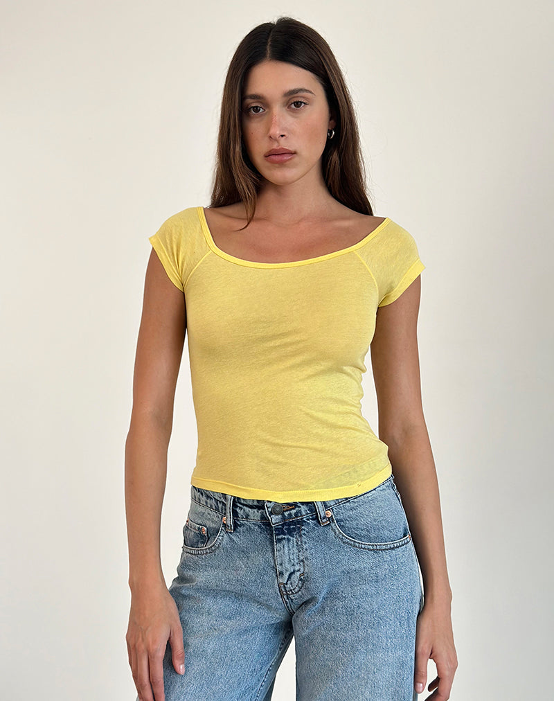 Charya Off Shoulder Top in Lemonade-Nico Sky