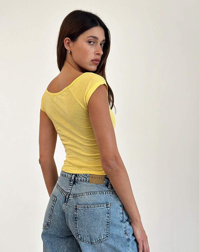Charya Off Shoulder Top in Lemonade-Nico Sky