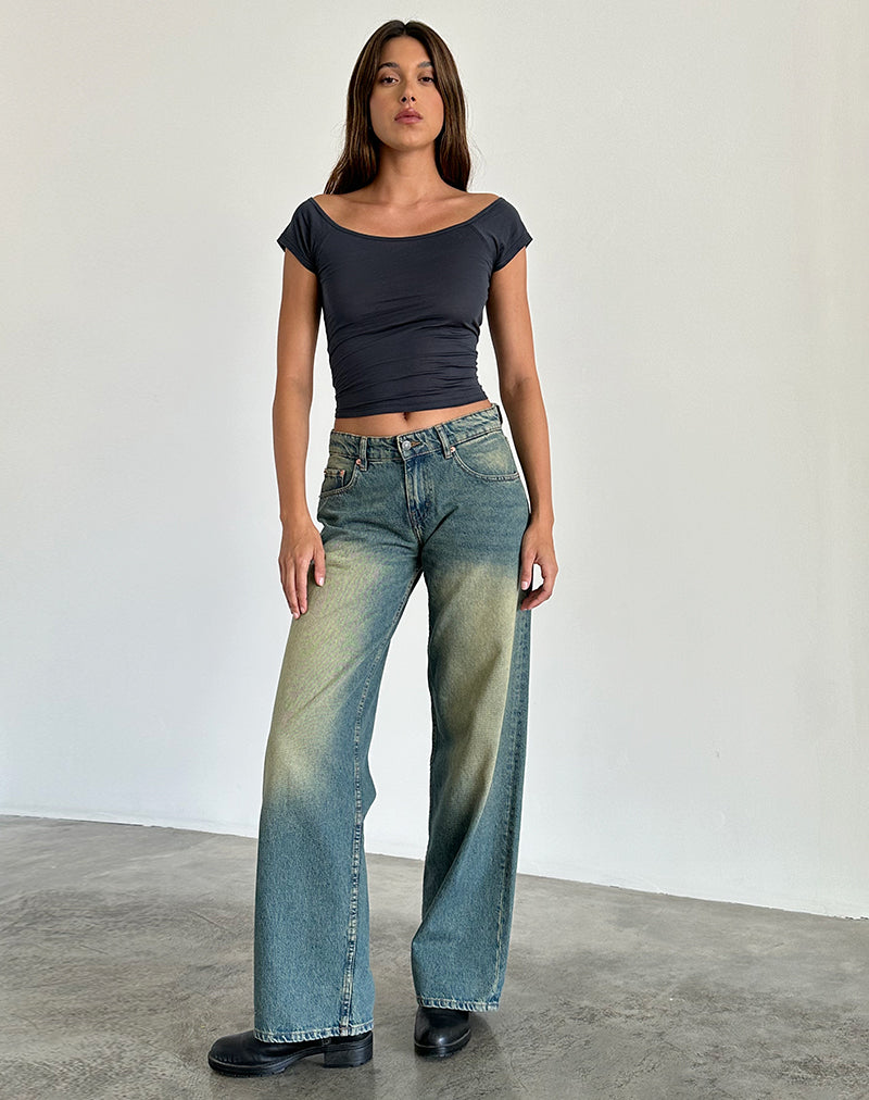 Charya Off The Shoulder Top in Ocean Storm-Nico Sky