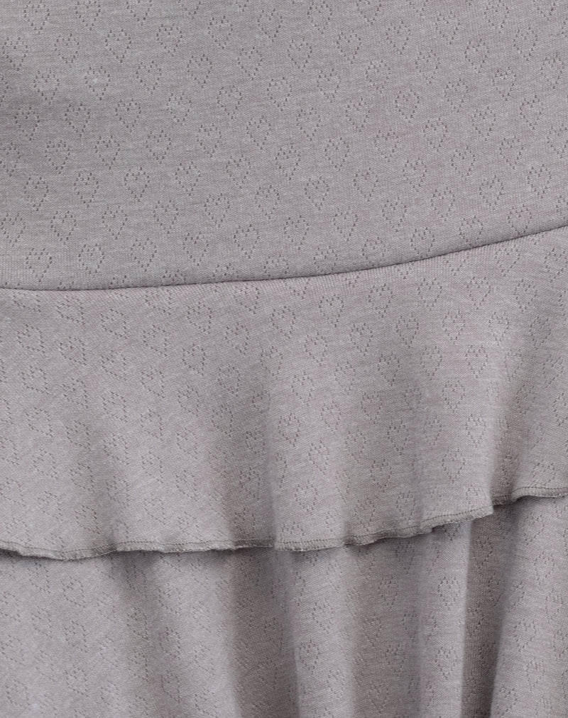 Chile Mini Skirt in Pointelle Brown-Nico Sky