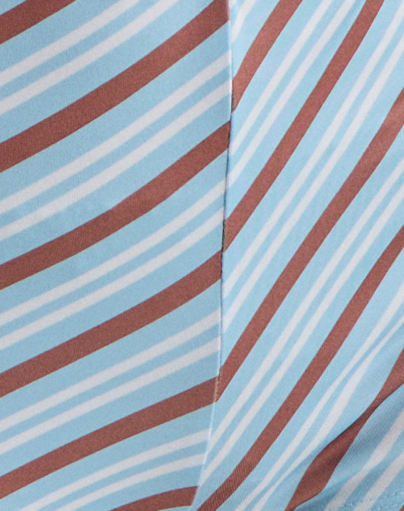 Ciana Hot Pants in Diagonal Stripe Light Blue-Nico Sky
