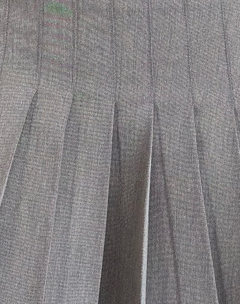 Cida Pleated Mini Skirt in Dark Charcoal-Nico Sky