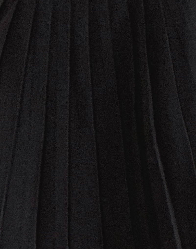 Citrani Pleated Midi Skirt in Black-Nico Sky