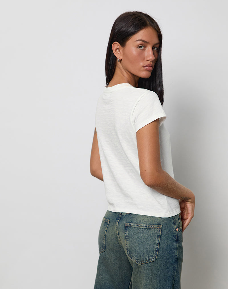 Clio Baggy Tee in Ivory-Nico Sky