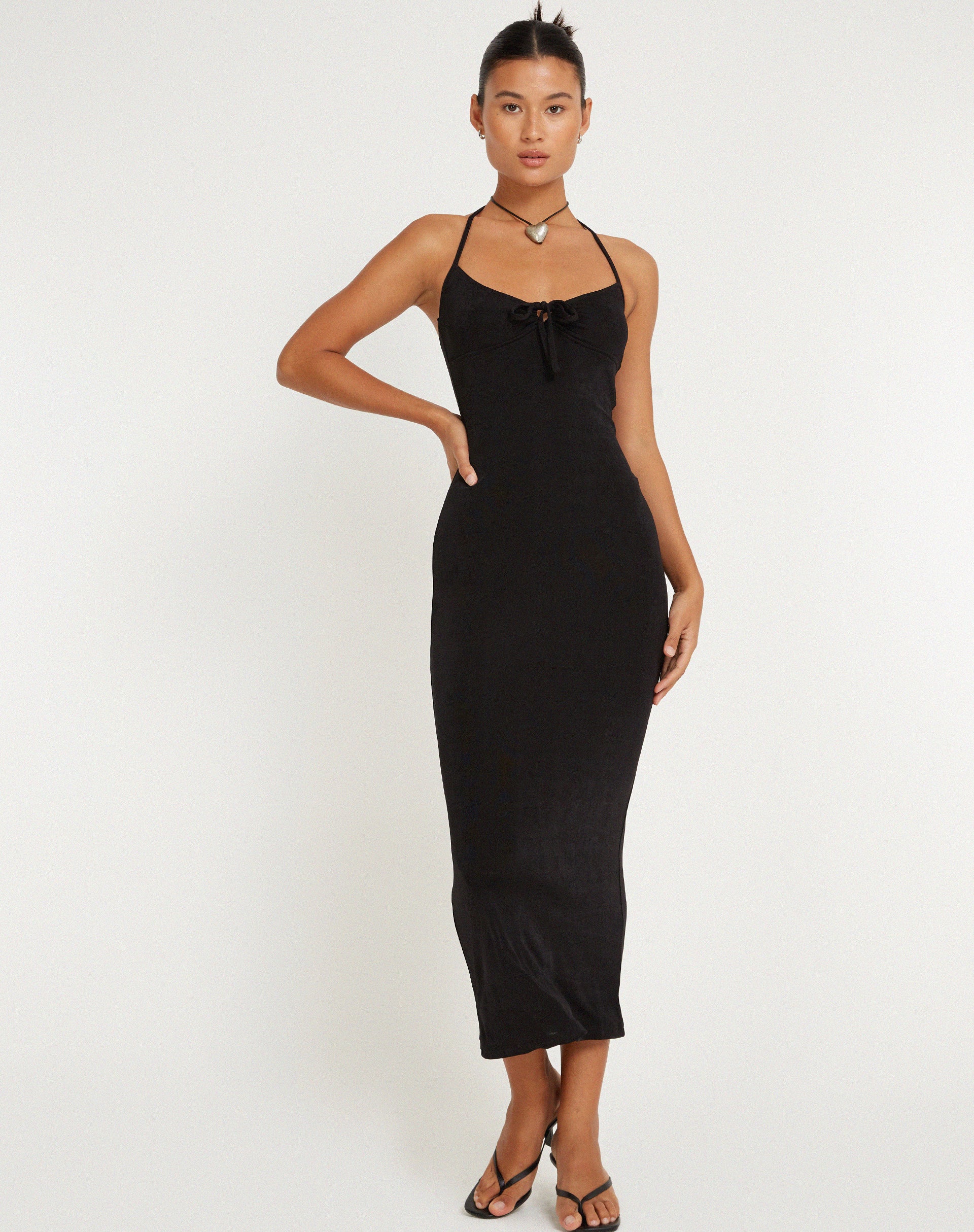 Clovia Maxi Dress in Black-Nico Sky