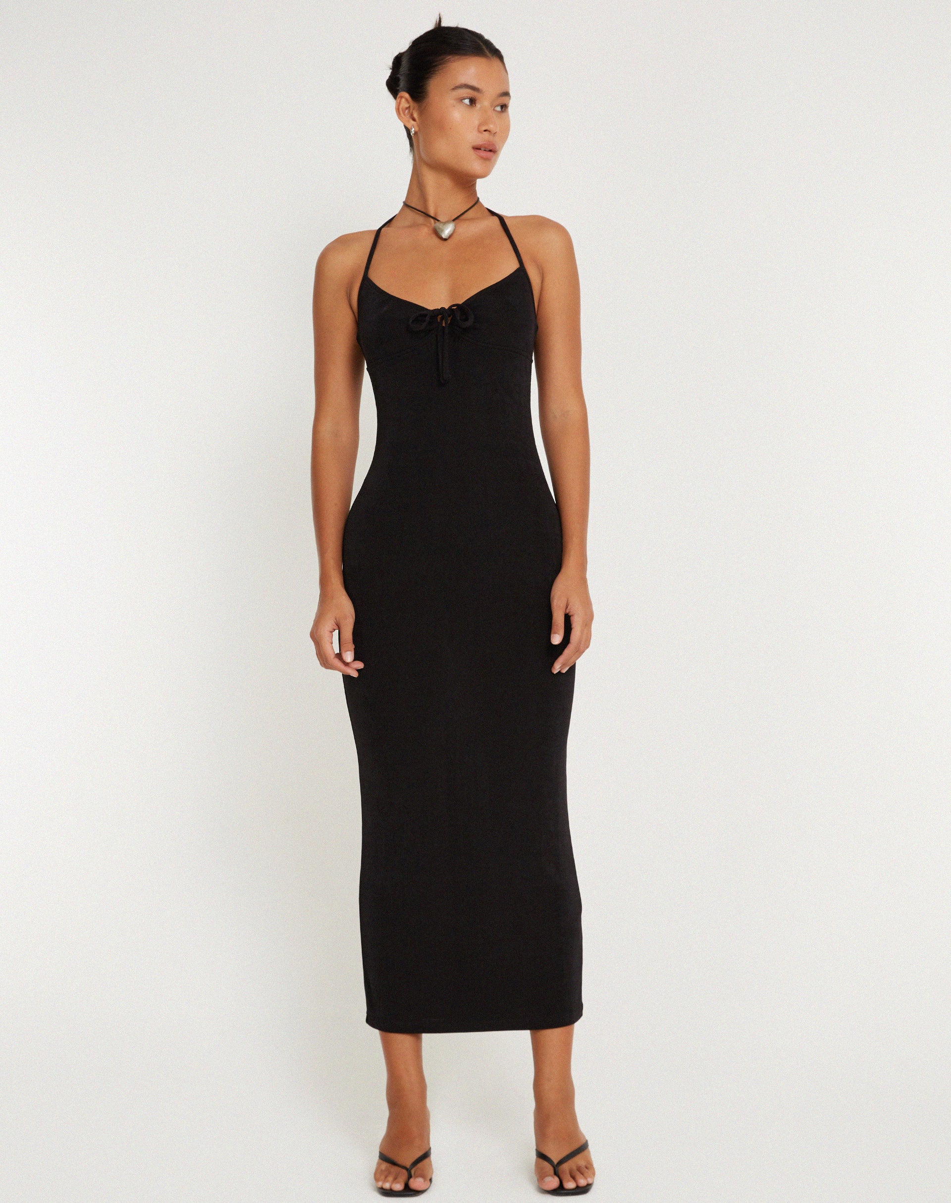 Clovia Maxi Dress in Black-Nico Sky