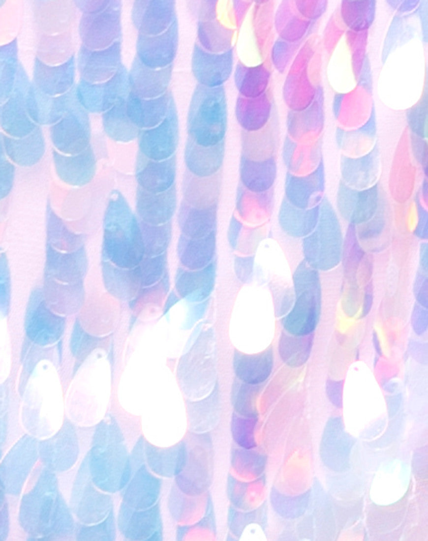 Colete Slip Dress in Opal Unicorn Sequin Pink-Nico Sky