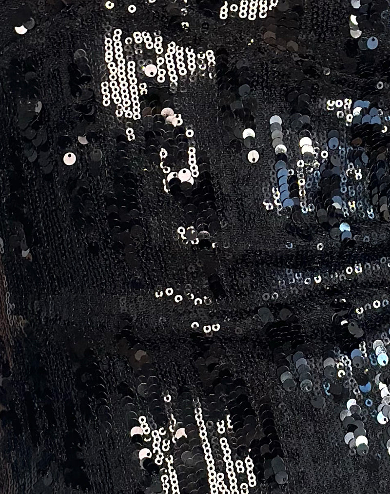 Cosio Halterneck Top in Mix Sequin Black-Nico Sky