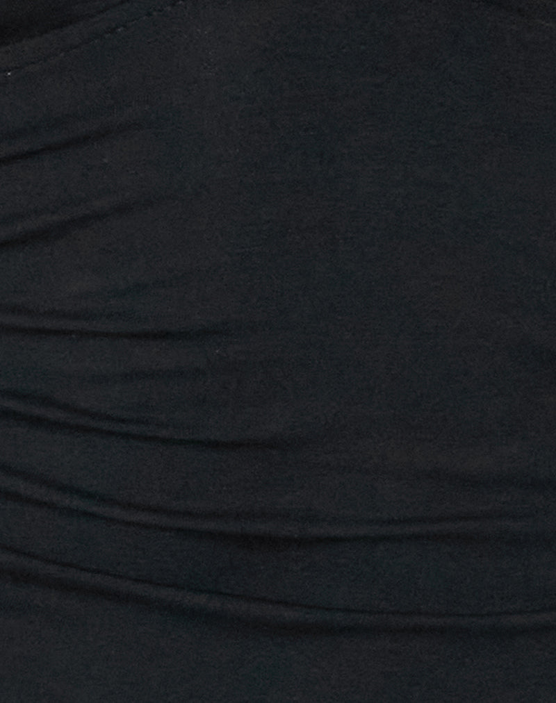 Cosmo Halterneck Top in Jersey Black-Nico Sky