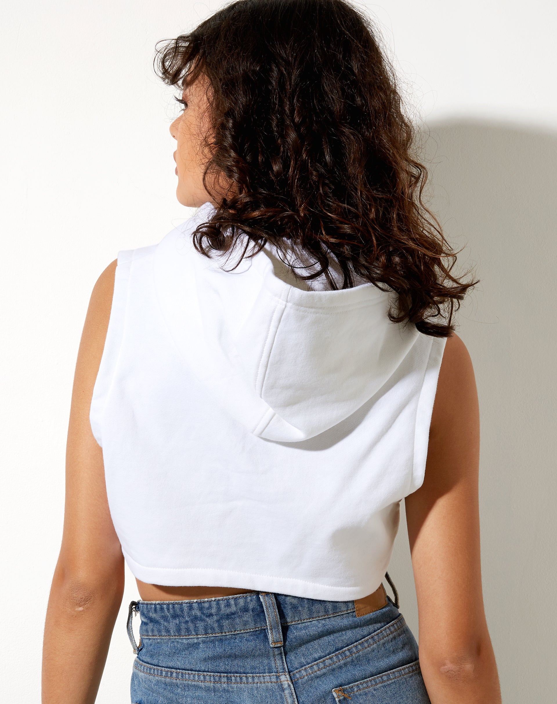 Crodie Hoodie in White Pearl Sand Embro-Nico Sky