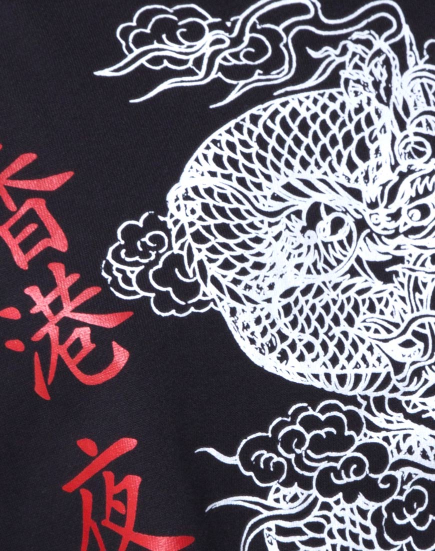 Cropped Sweat in Black HK Nightlife-Nico Sky