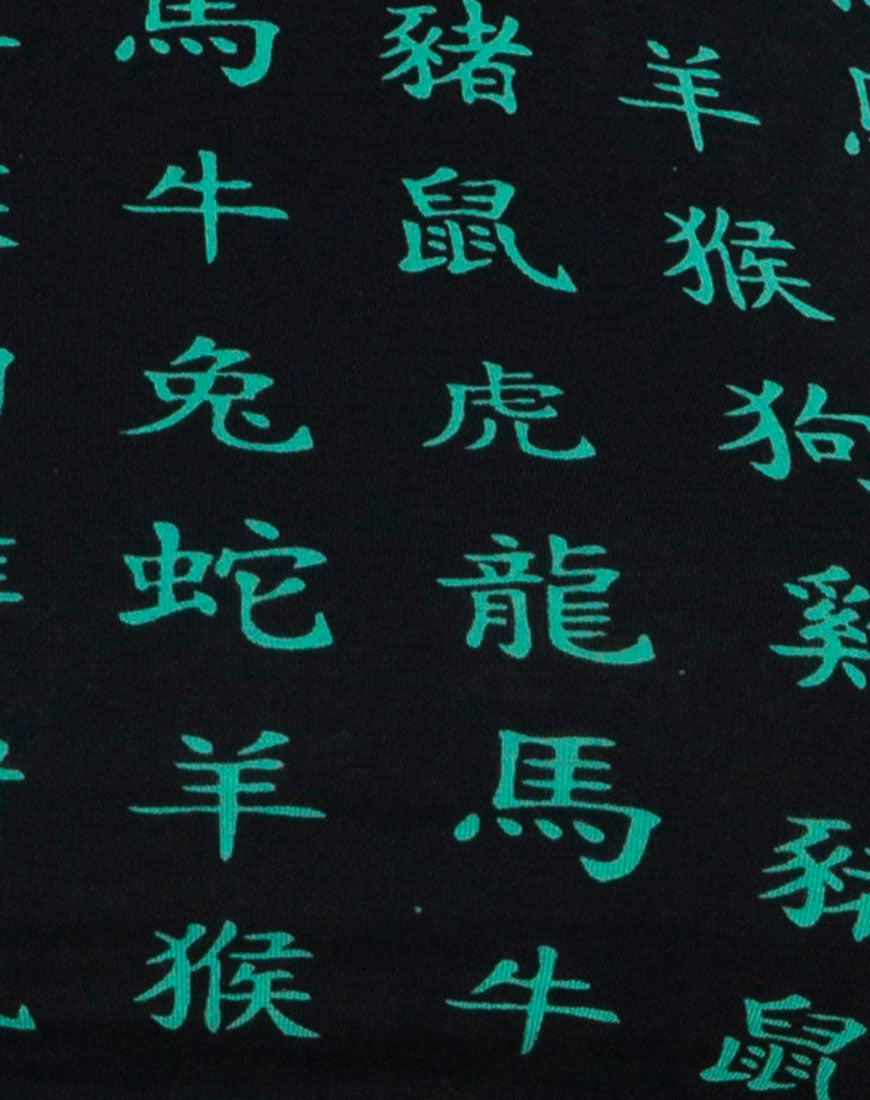 Cycle Shorts in Hidden Charm Black and Peppermint-Nico Sky