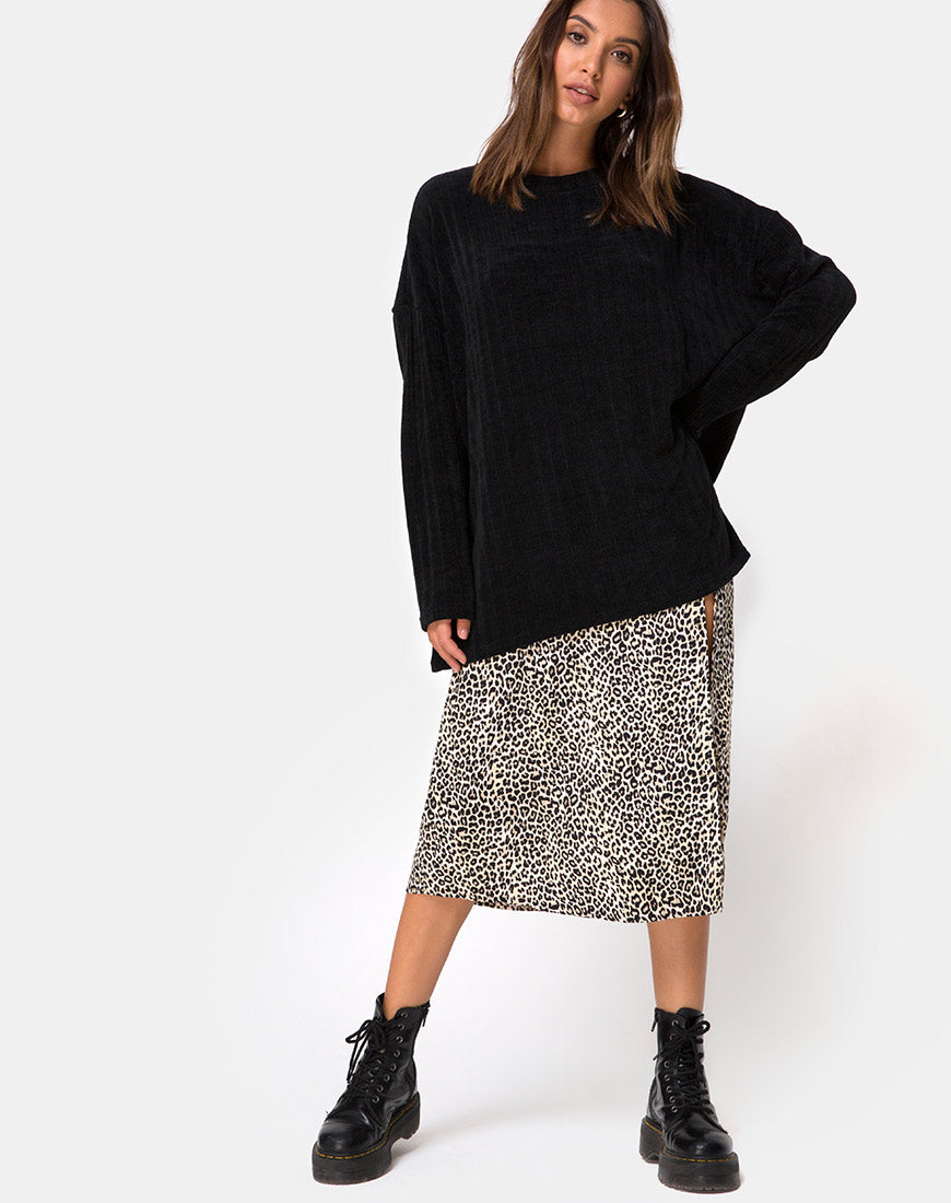 Dad Jumper in Chenille Black-Nico Sky