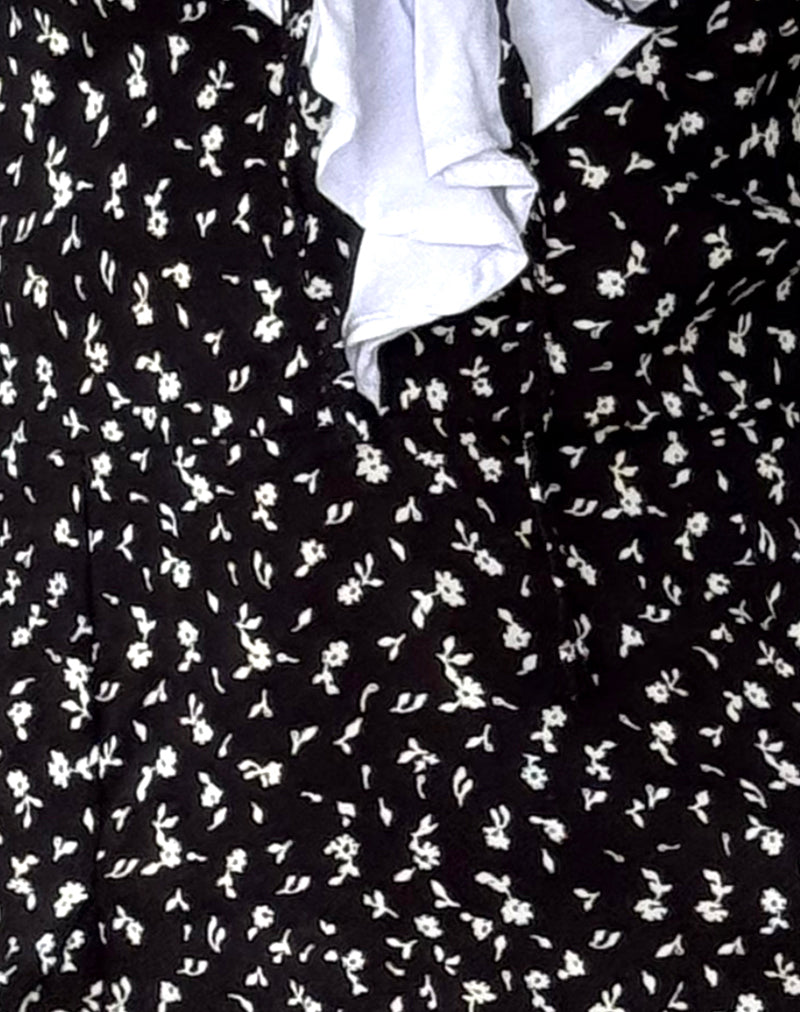 Darira Long Sleeve Mini Dress in Ditsy Romance Black-Nico Sky