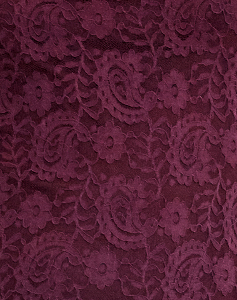 Darsih Cami Maxi Dress in Paisley Lace Burgundy-Nico Sky