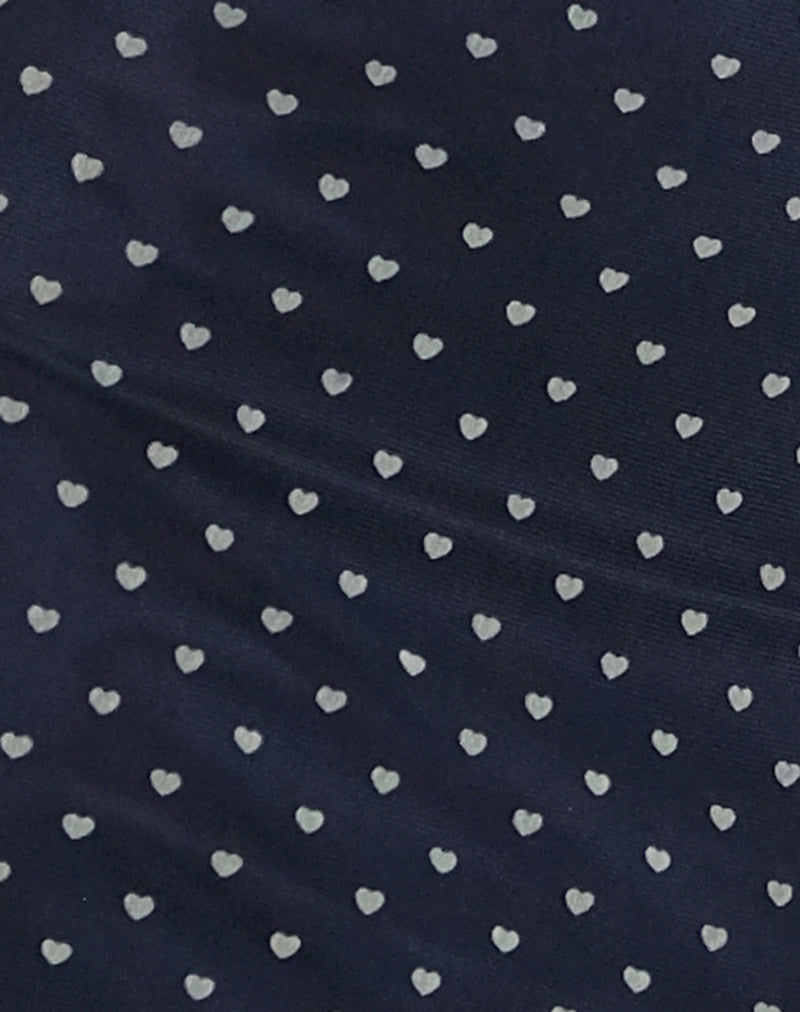 Darsih Maxi Dress in Heart Flock Navy and Yellow-Nico Sky